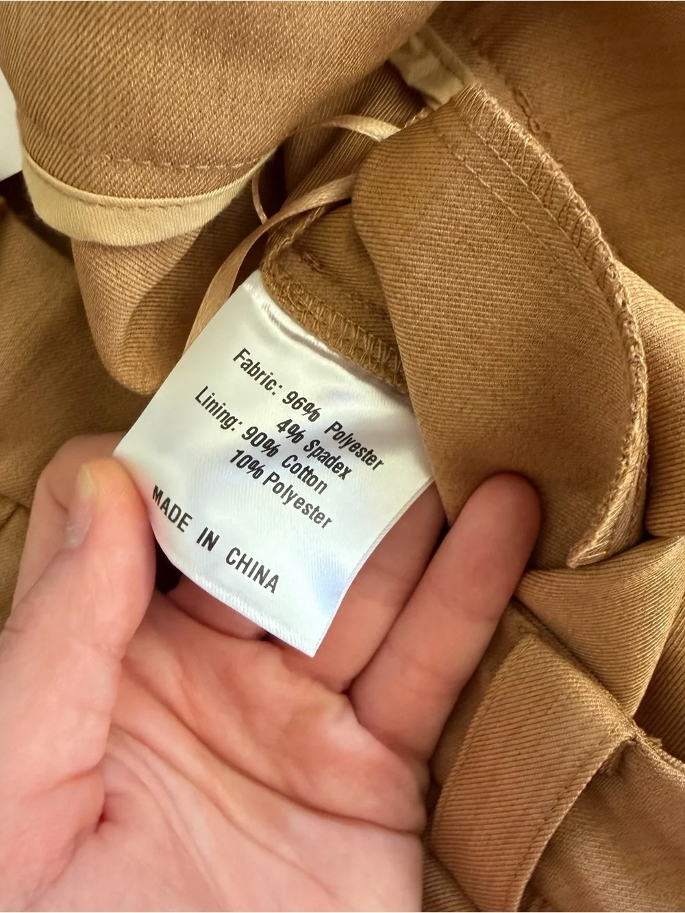 Women’s Pleated Chinos in Camel Tan - Picture 4 of 5